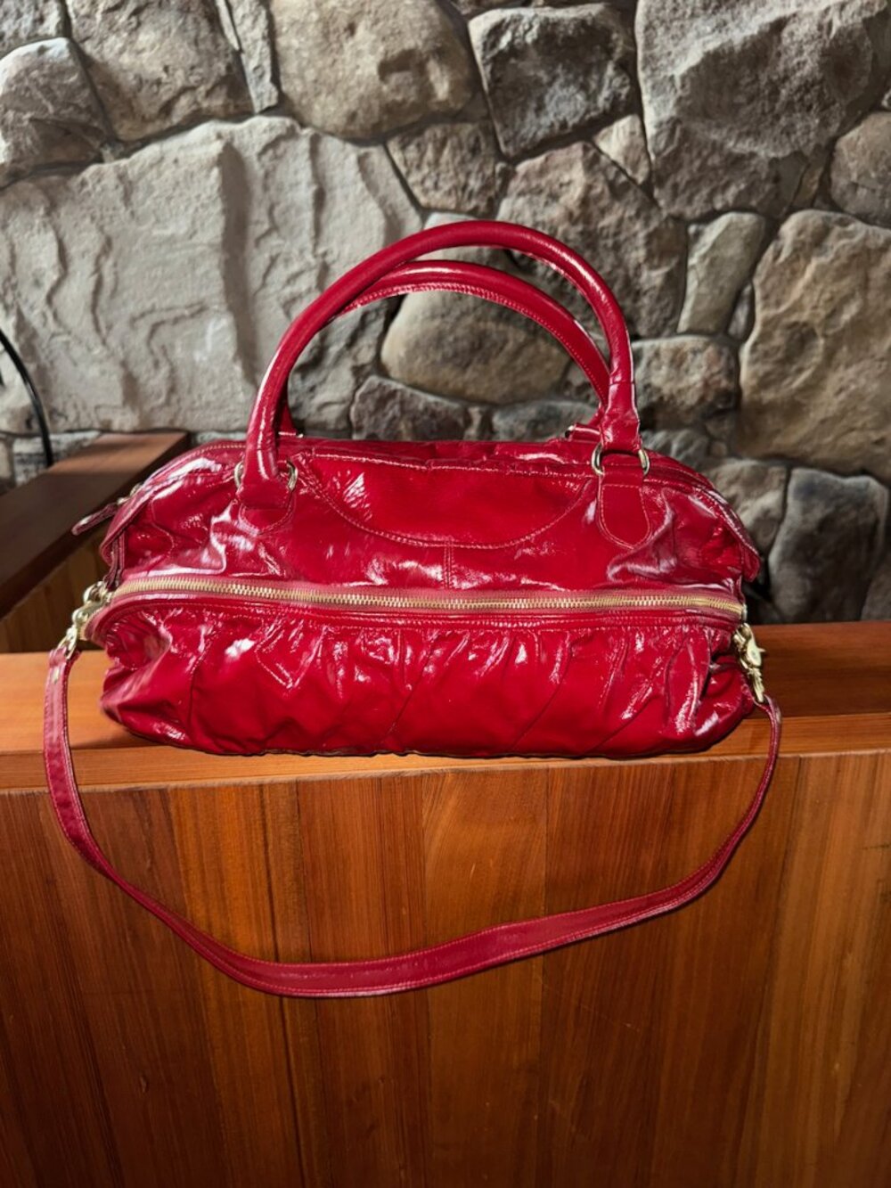Elezar Red Patent Leather Vintage handbag. Excellent condition. $125